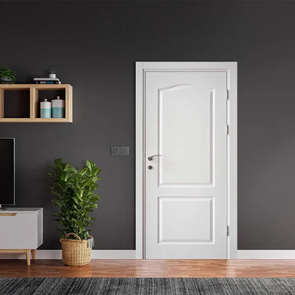 Kemerli iki panelli beyaz iç kapı
