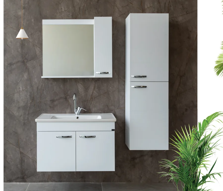 Fütürist beyaz banyo dolabı